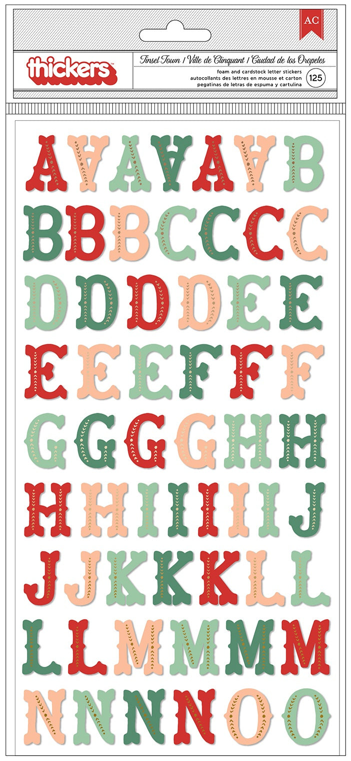 Busy Sidewalks Thickers Stickers 125/Pkg-Tinsel Town Alphabet