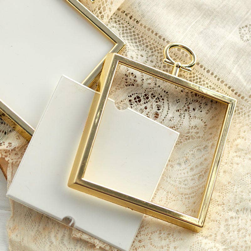 Mini Gold Plastic Ornament Frames 2pcs - Select Shape