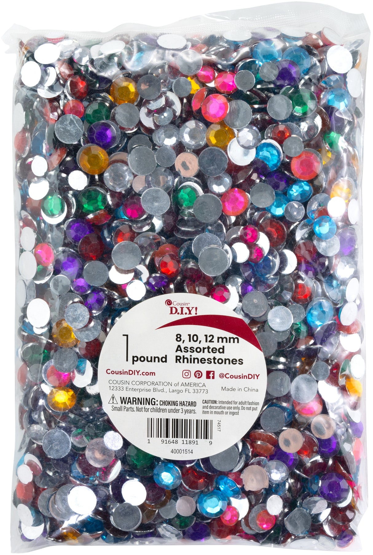 CousinDIY Rhinestone Bag 1lb-Multi