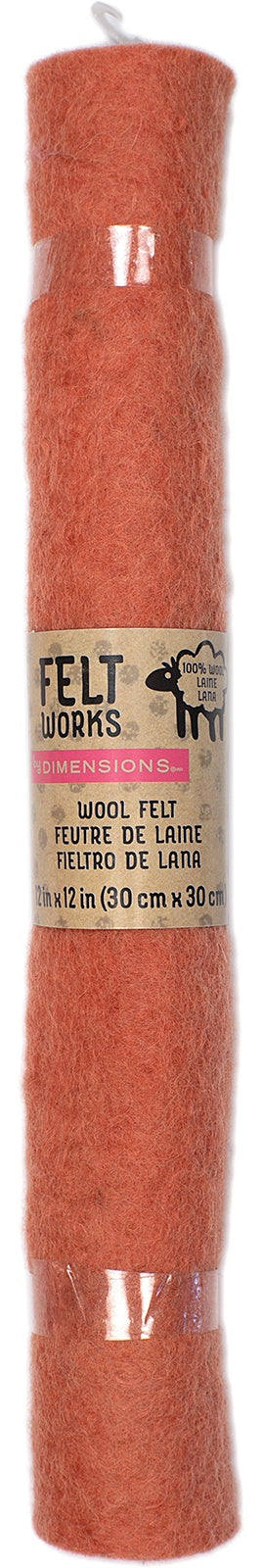 Dimensions Feltworks Felt Roll 12"X12"-Pumpkin