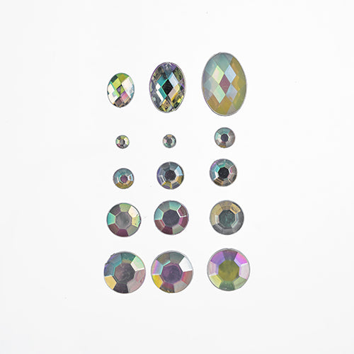 Acrylic Flat Back Rhinestone Box 77g, Crystal AB
