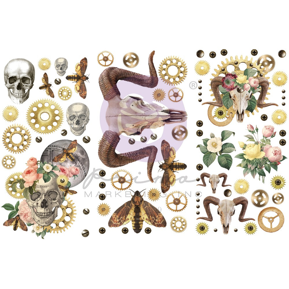 Finnabair Mini Transfers 6"X12" 3/Sheets-Boho Skulls
