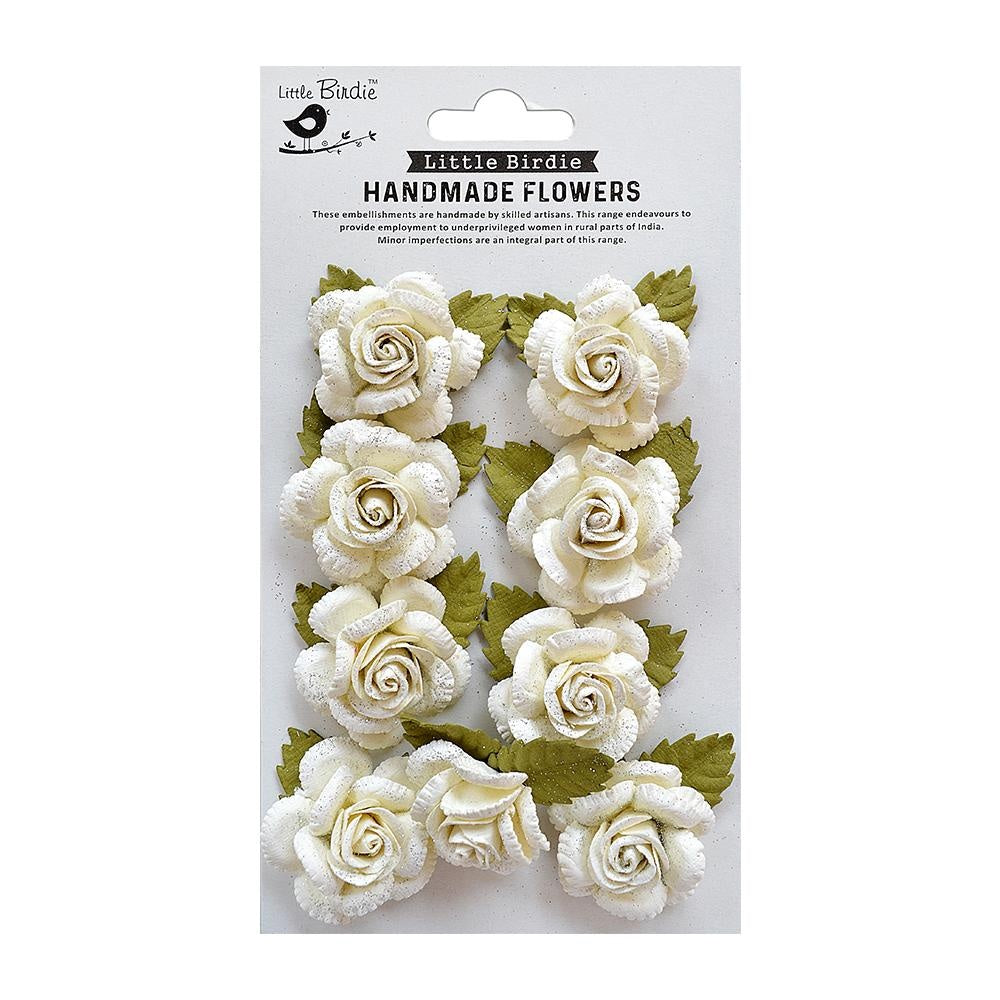Little Birdie Karin Paper Flowers 9/Pkg-Shabby Chic