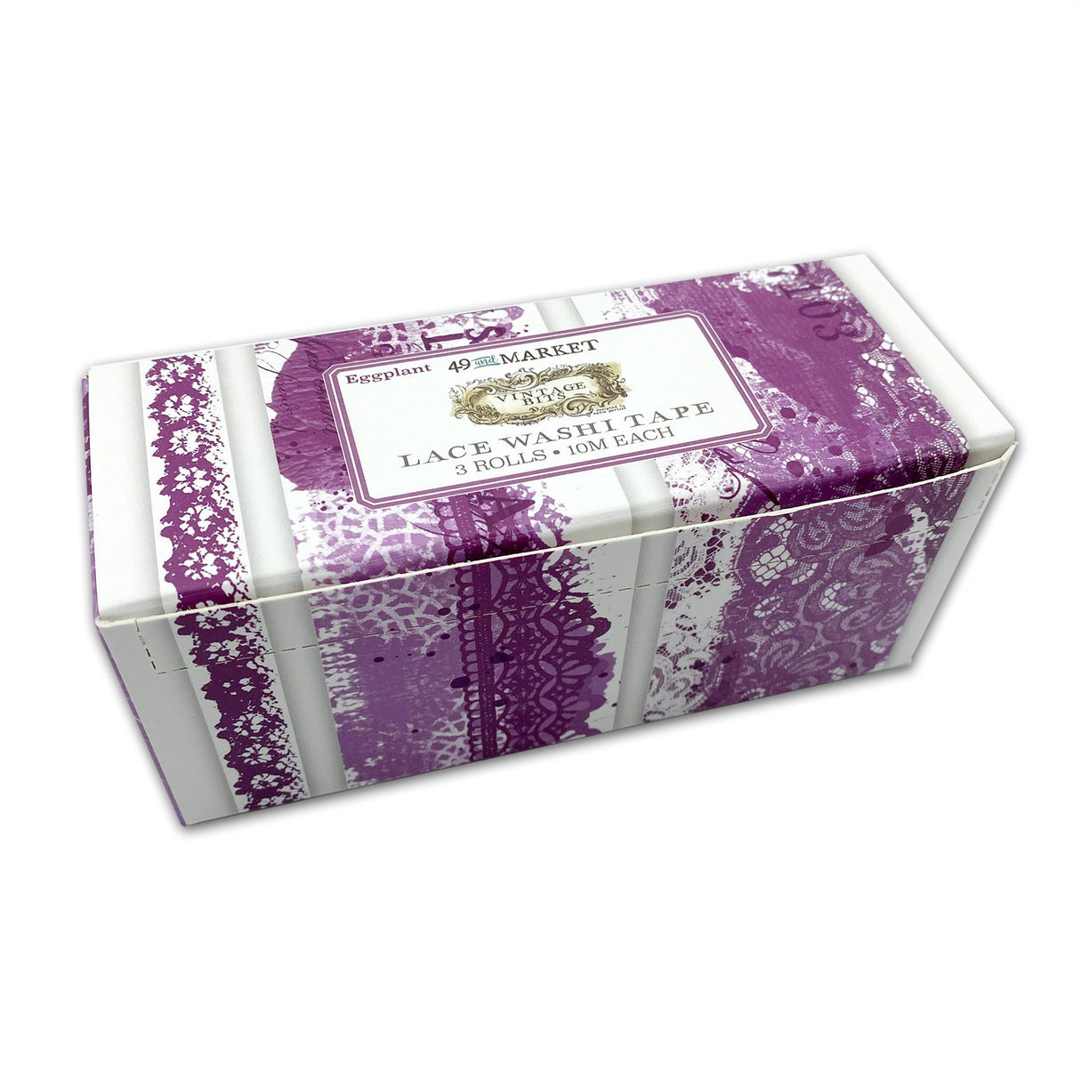 49 And Market Vintage Bits Lace Washi Tape Set 3/Pkg-Eggplant