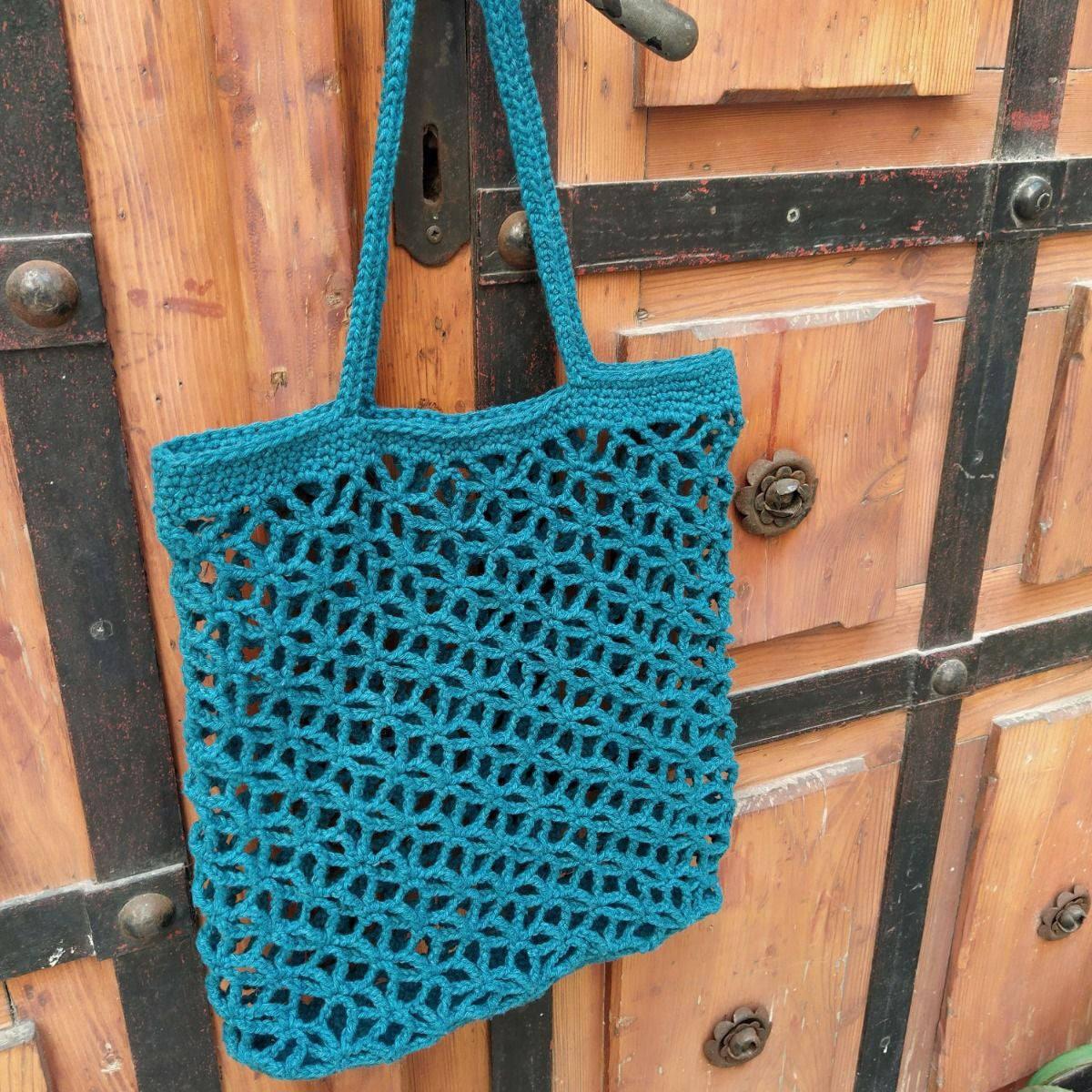 Hoooked Everyday Essentials DIY Kit W/Eco Barbante Yarn-Trogir Bag - Petrol