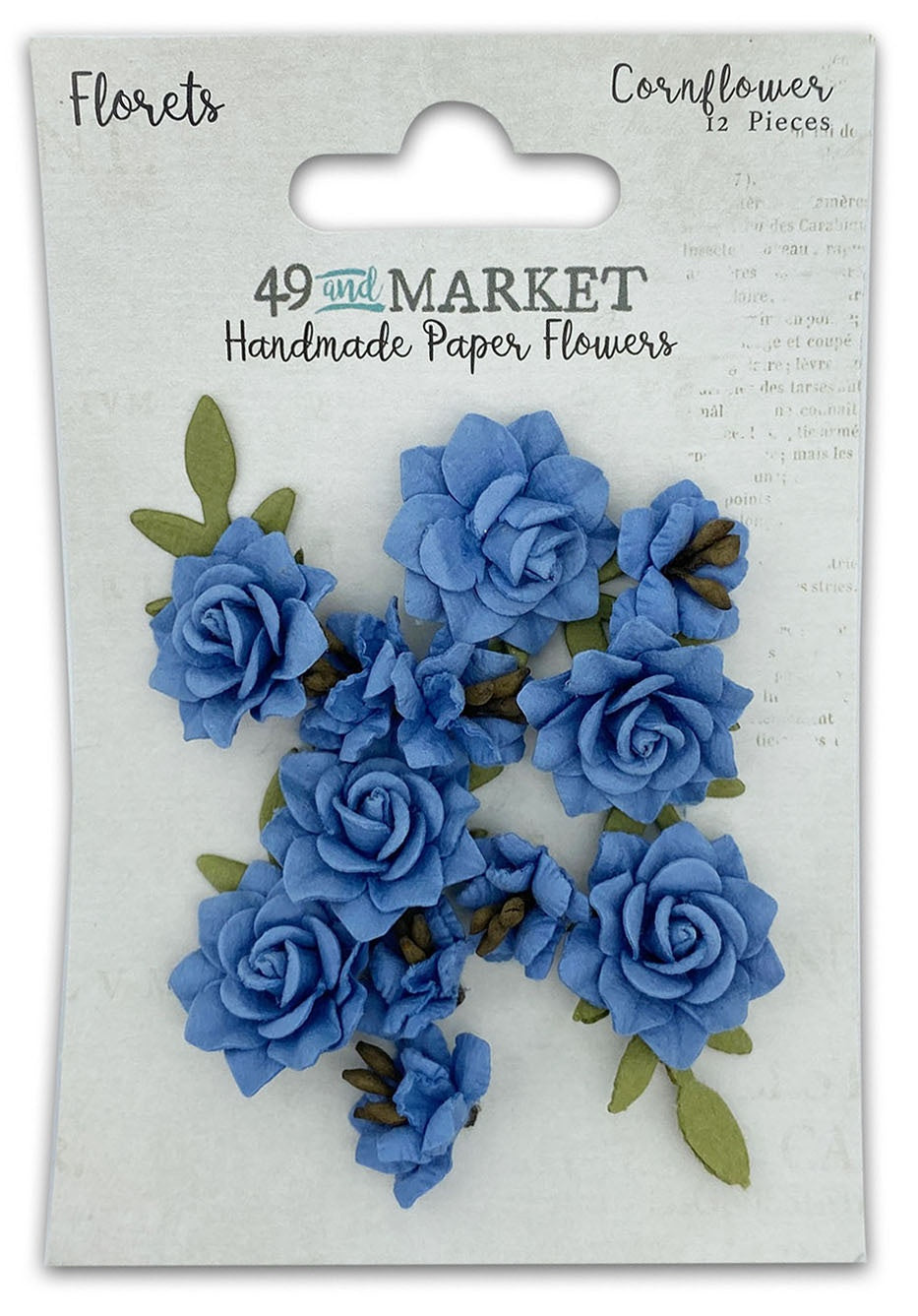 49 And Market Florets Paper Flowers-Cornflower