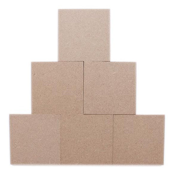 Little Birdie MDF Shape Square 6/Pkg-7.5Cm