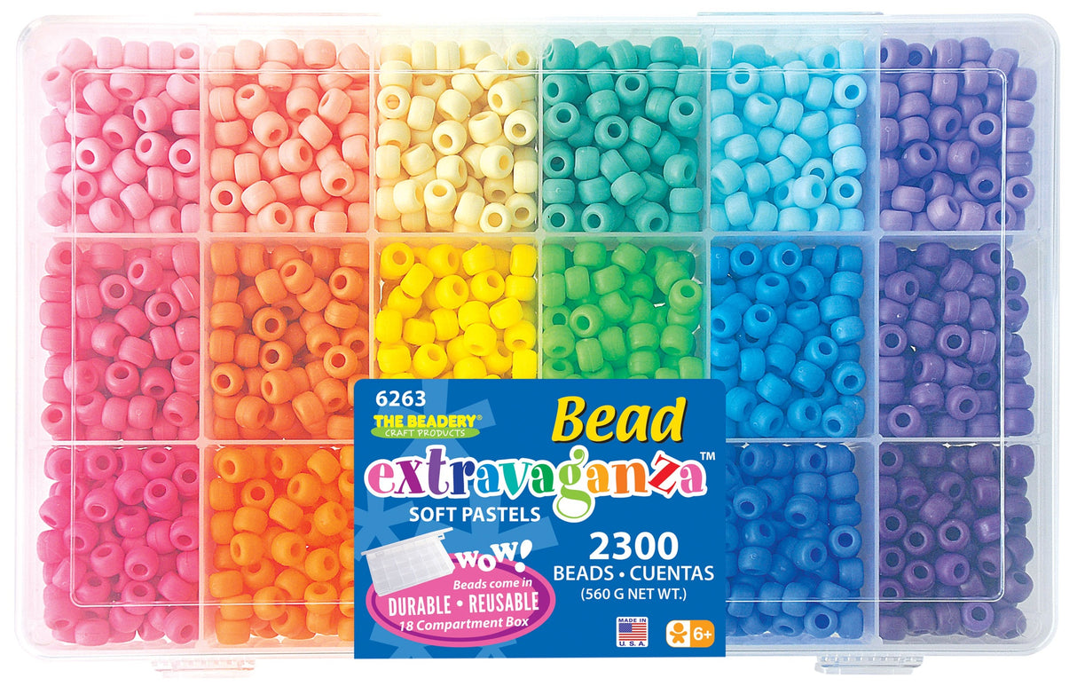 The Beadery 18 Compartment Bead Box-Soft Pastels