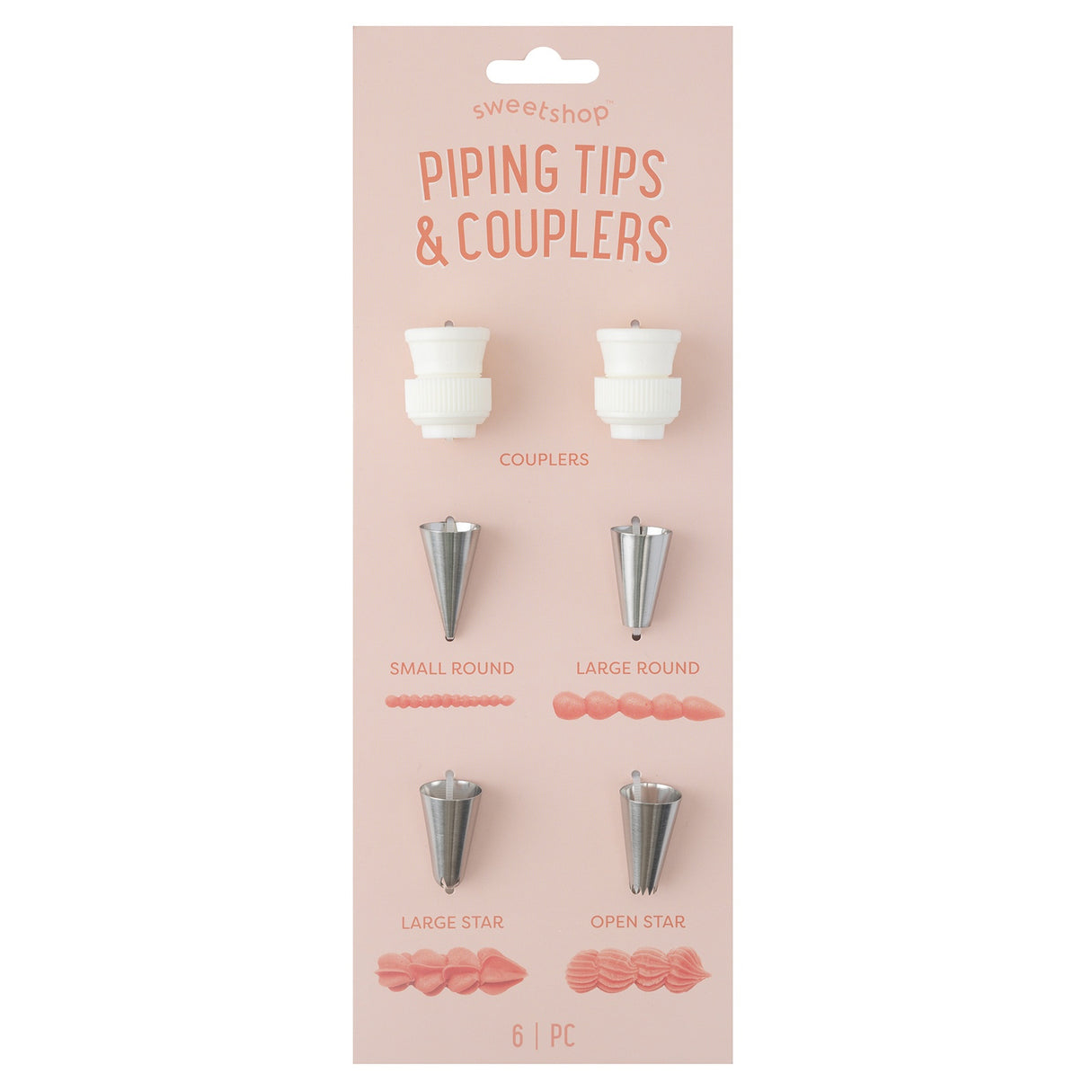 Sweetshop Piping Tips And Couplers 6/Pkg-