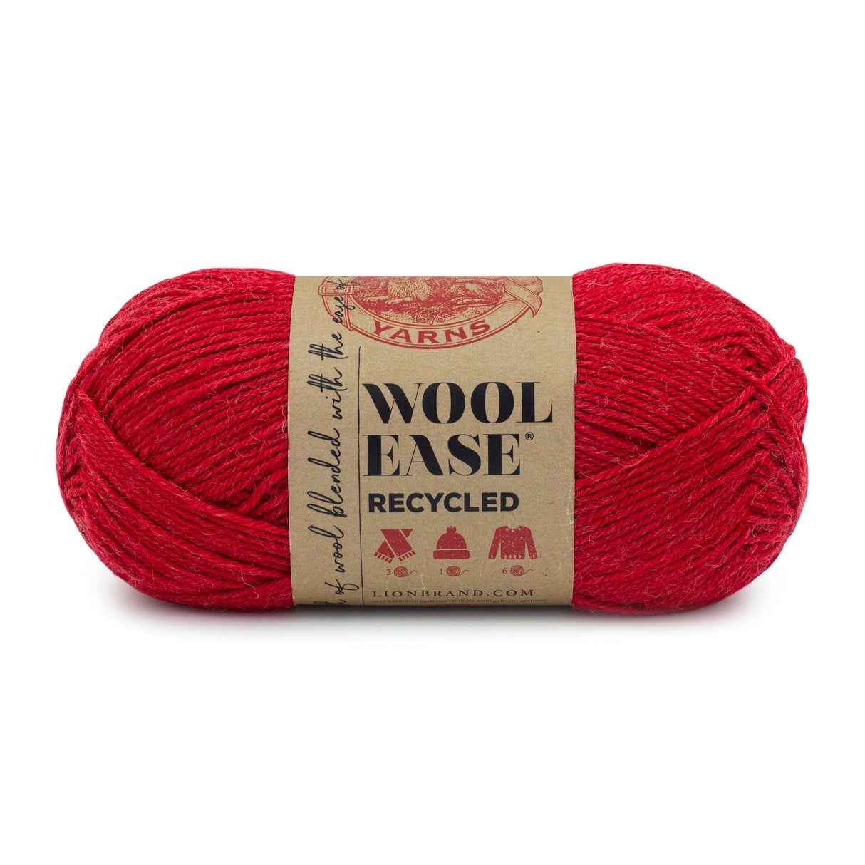 Lion Brand Wool-Ease Recycled Yarn-Red