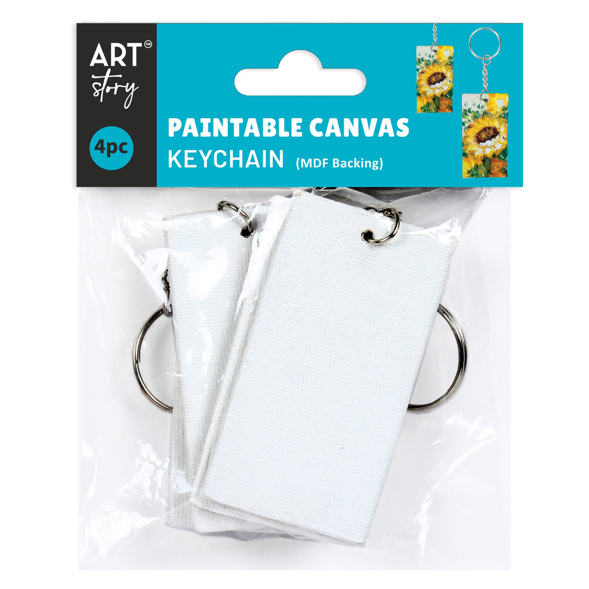 Little Birdie Customizable Canvas Keychain MDF 4/Pkg-1.5"X3"