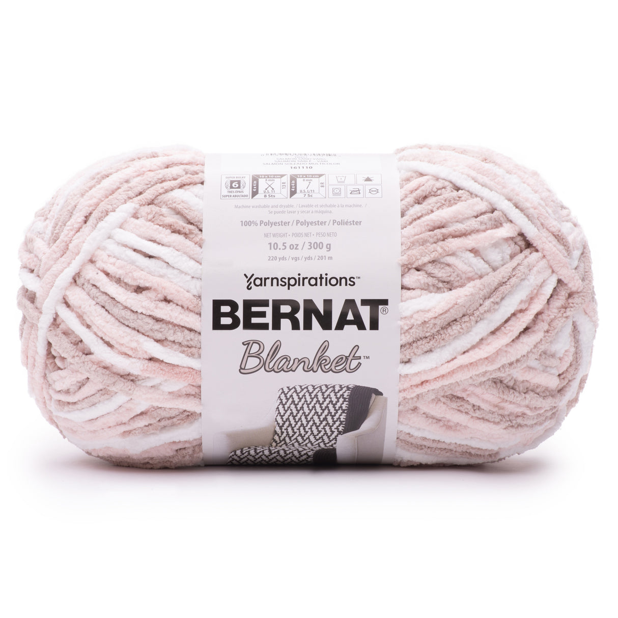 Bernat Blanket Big Ball Yarn-Salmon Sand Variegated