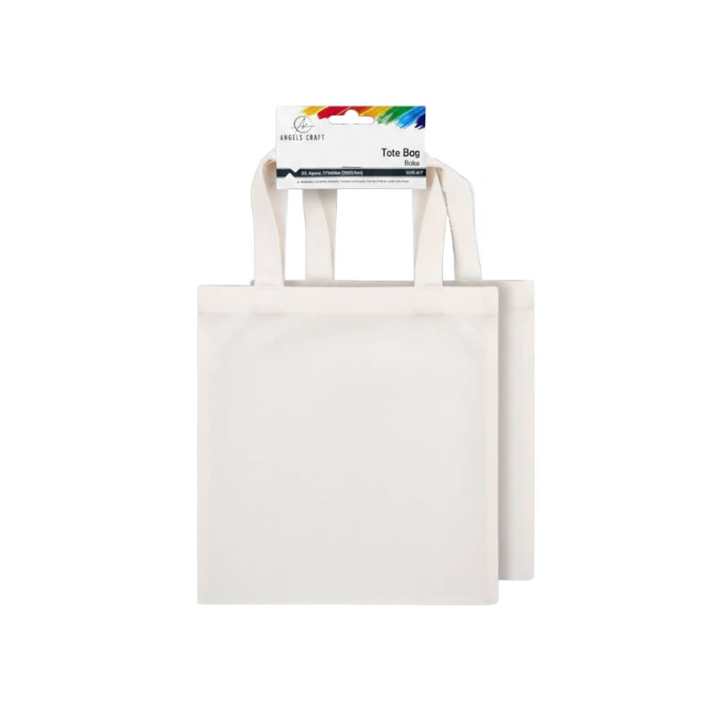 Plain Cotton Tote Bag 2 ct 8.7"x7.9" Small Canvas