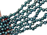 Peacock Teal Green Freshwater Pearl Gemstone Beads – 8mm