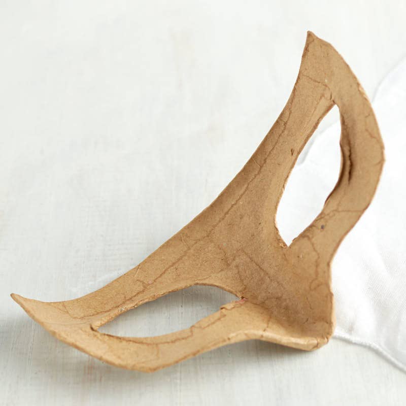 6" x 3-1/2" Blank Paper Mache Masquerade Half Mask