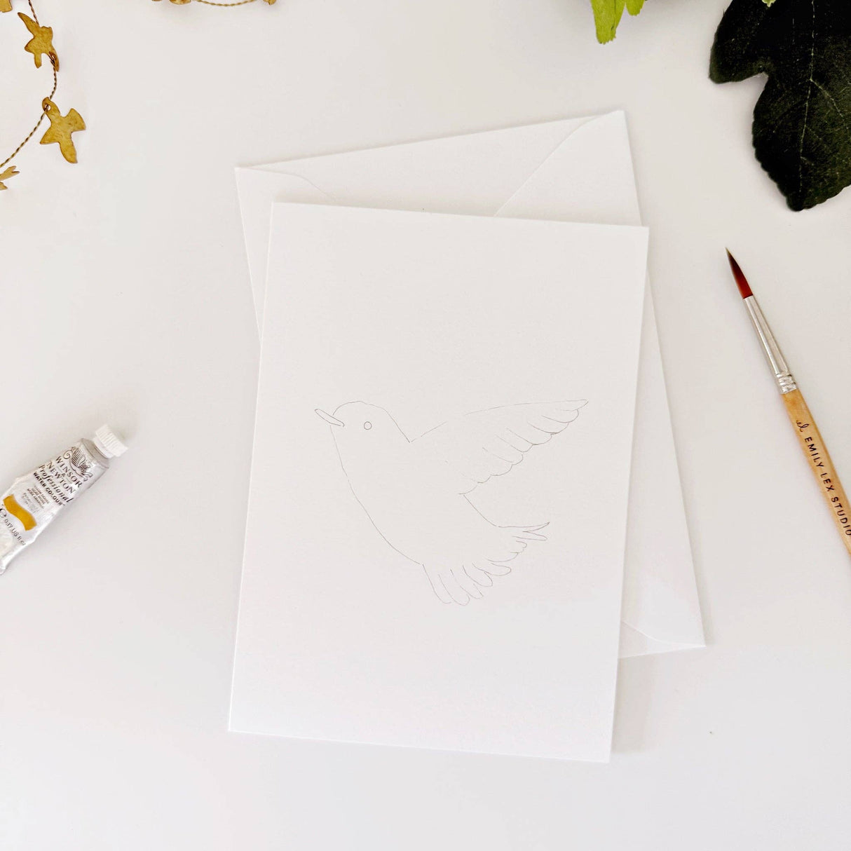 Backyard birds Emily Lex paintable notecards