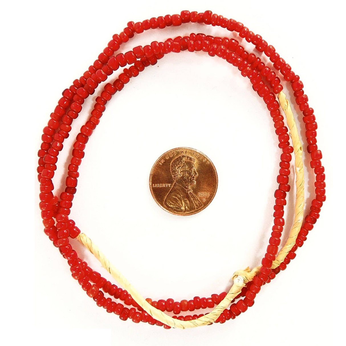 Old Red Whitehearts Venetian Trade Beads