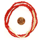Old Red Whitehearts Venetian Trade Beads