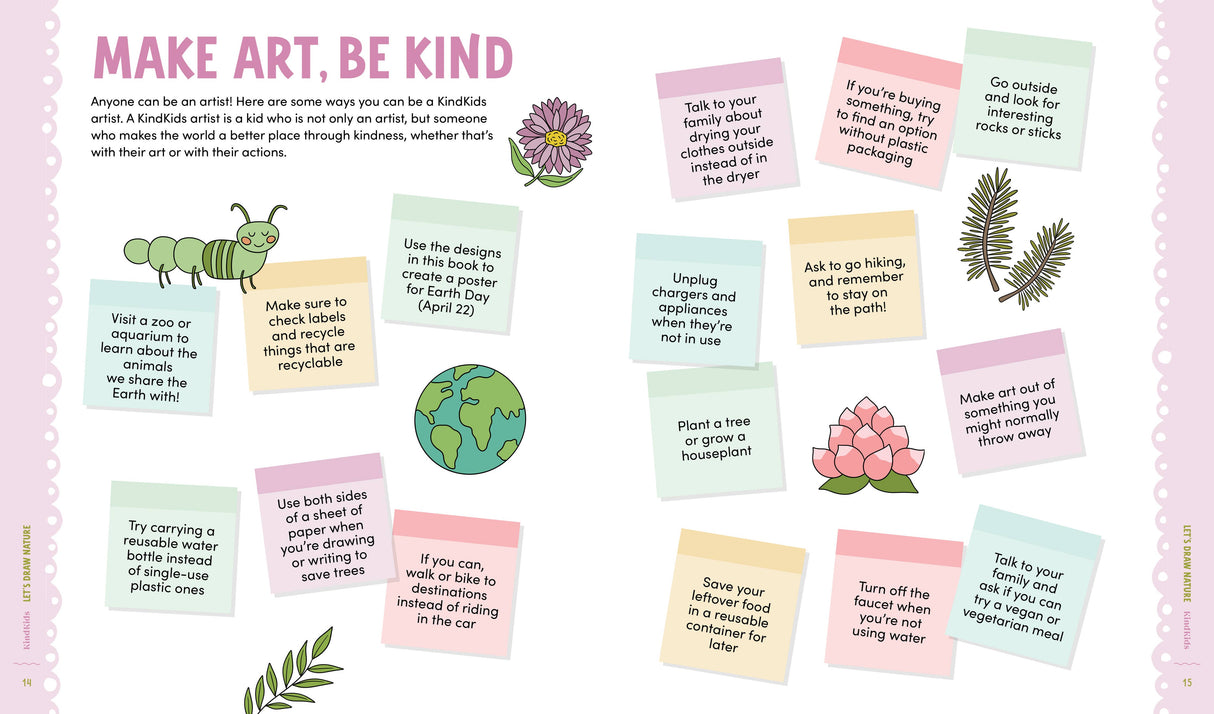 KindKids Let's Draw Nature: 100 Simple Drawing Lessons