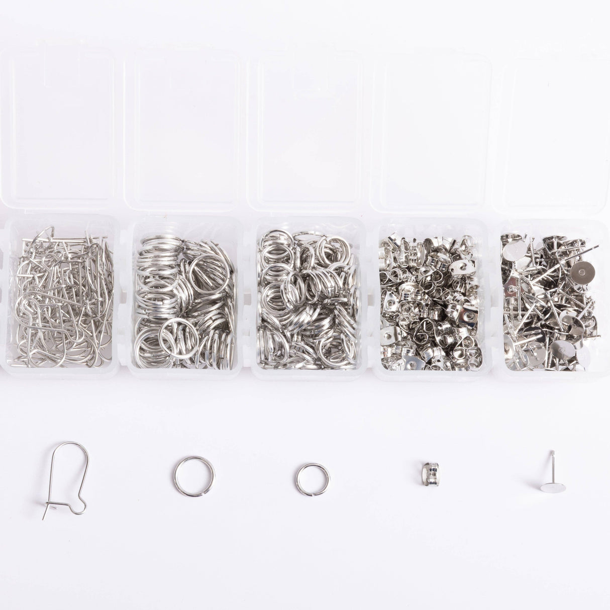 Silver Essential Earring Findings Kit, 575pcs
