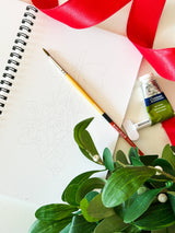 Watercolor Christmas Workbook – Paintable Sketchbook + Paint