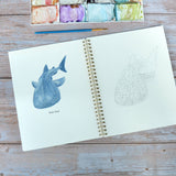 Watercolor workbook, Shark themed Watercoloring book