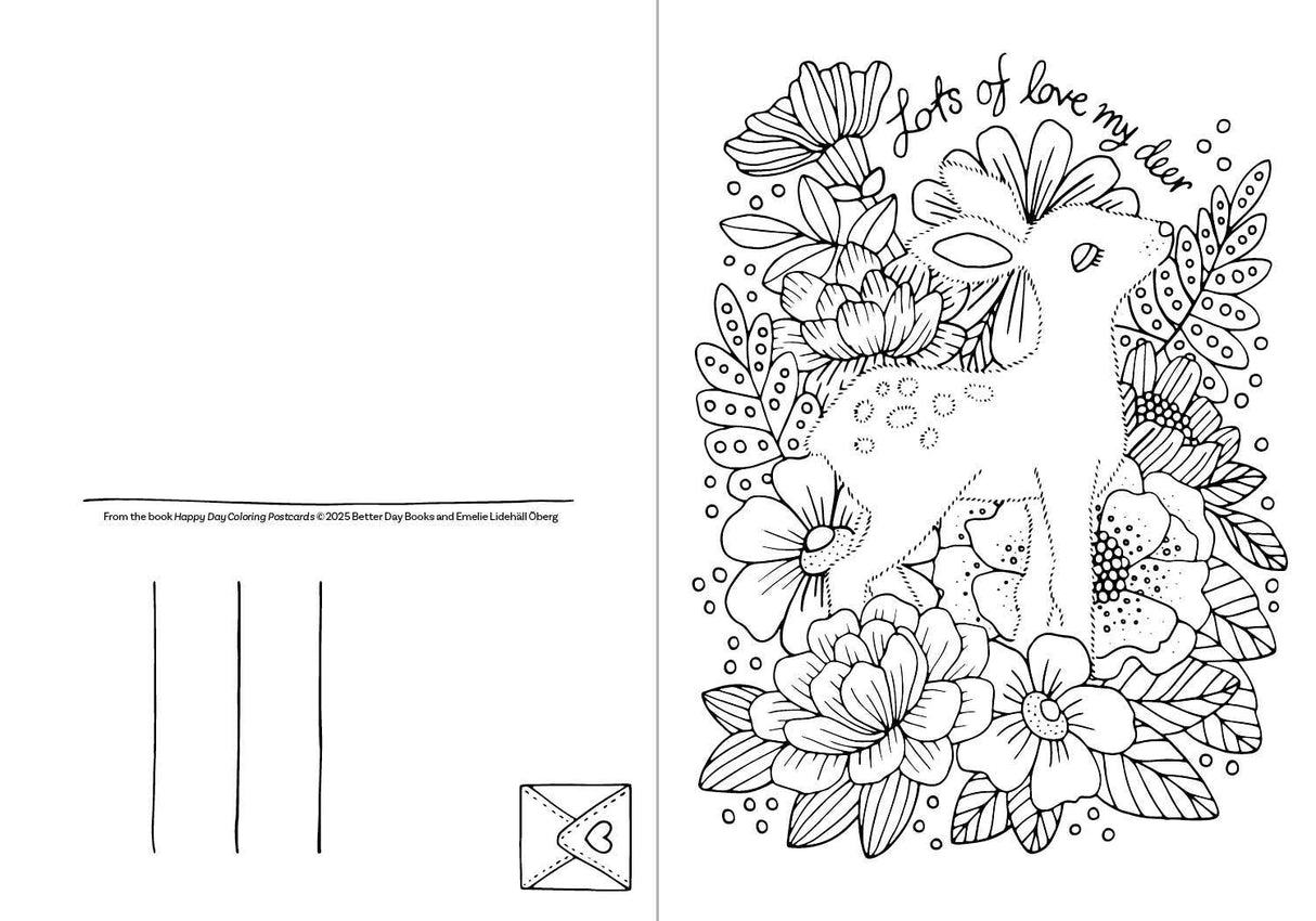 Happy Day Coloring Postcards