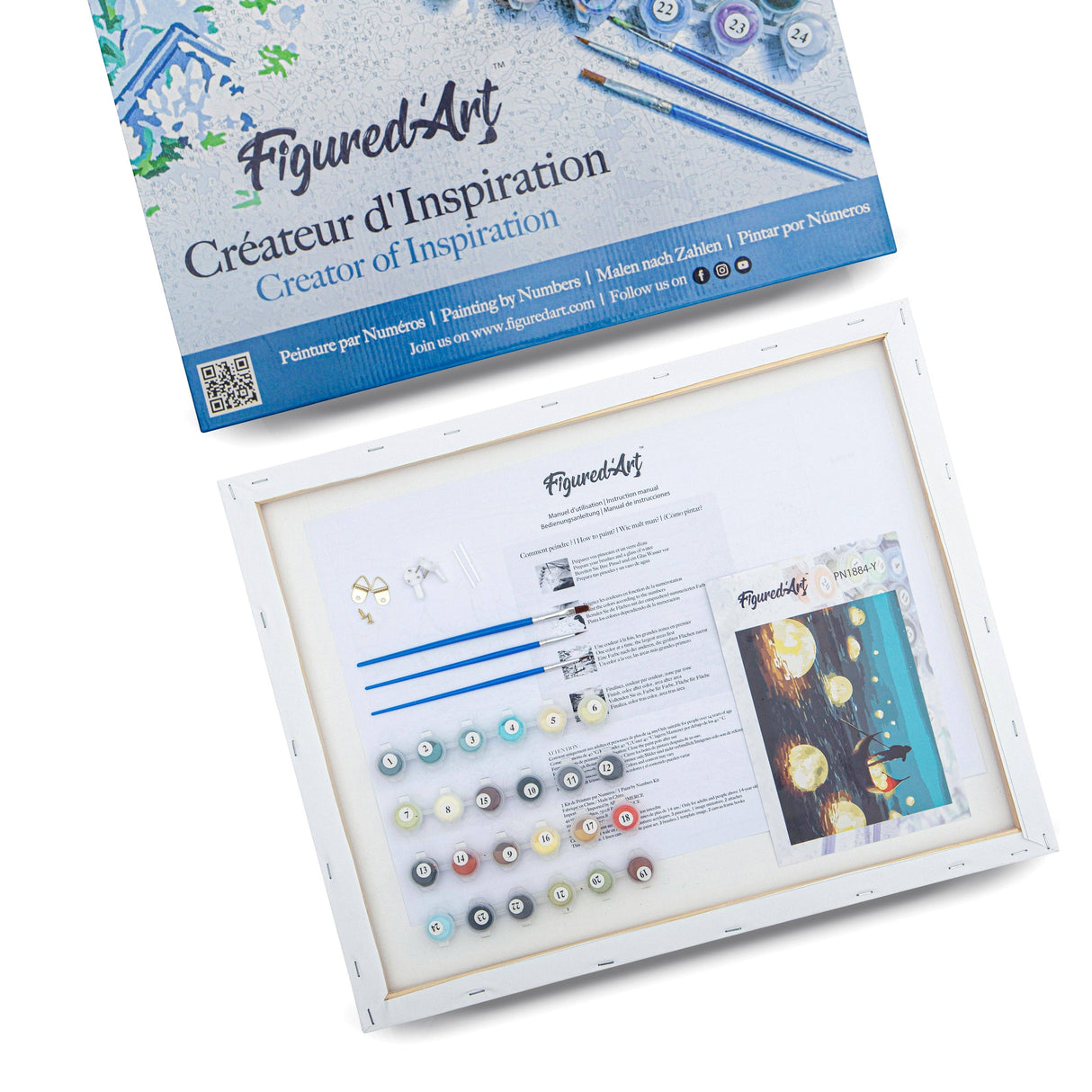Figured'Art Paint By Number Framed Kit-Wolves Frame
