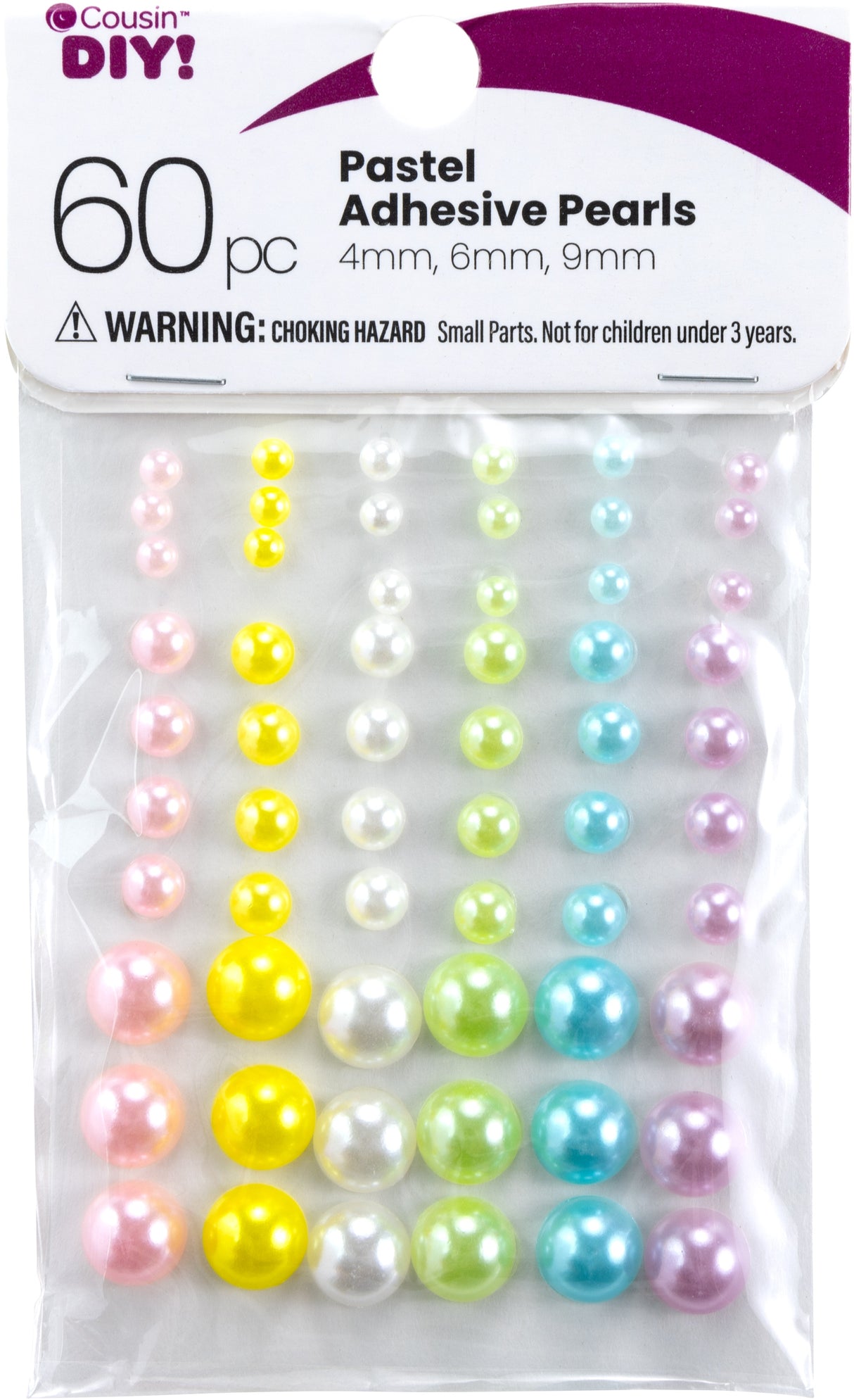 CousinDIY Adhesive Pearls 60/Pkg-Pearl Pastel