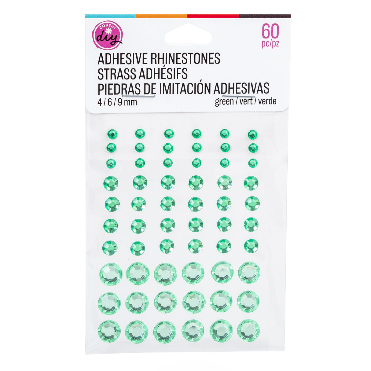 CousinDIY Adhesive Rhinestones 60/Pkg-Green