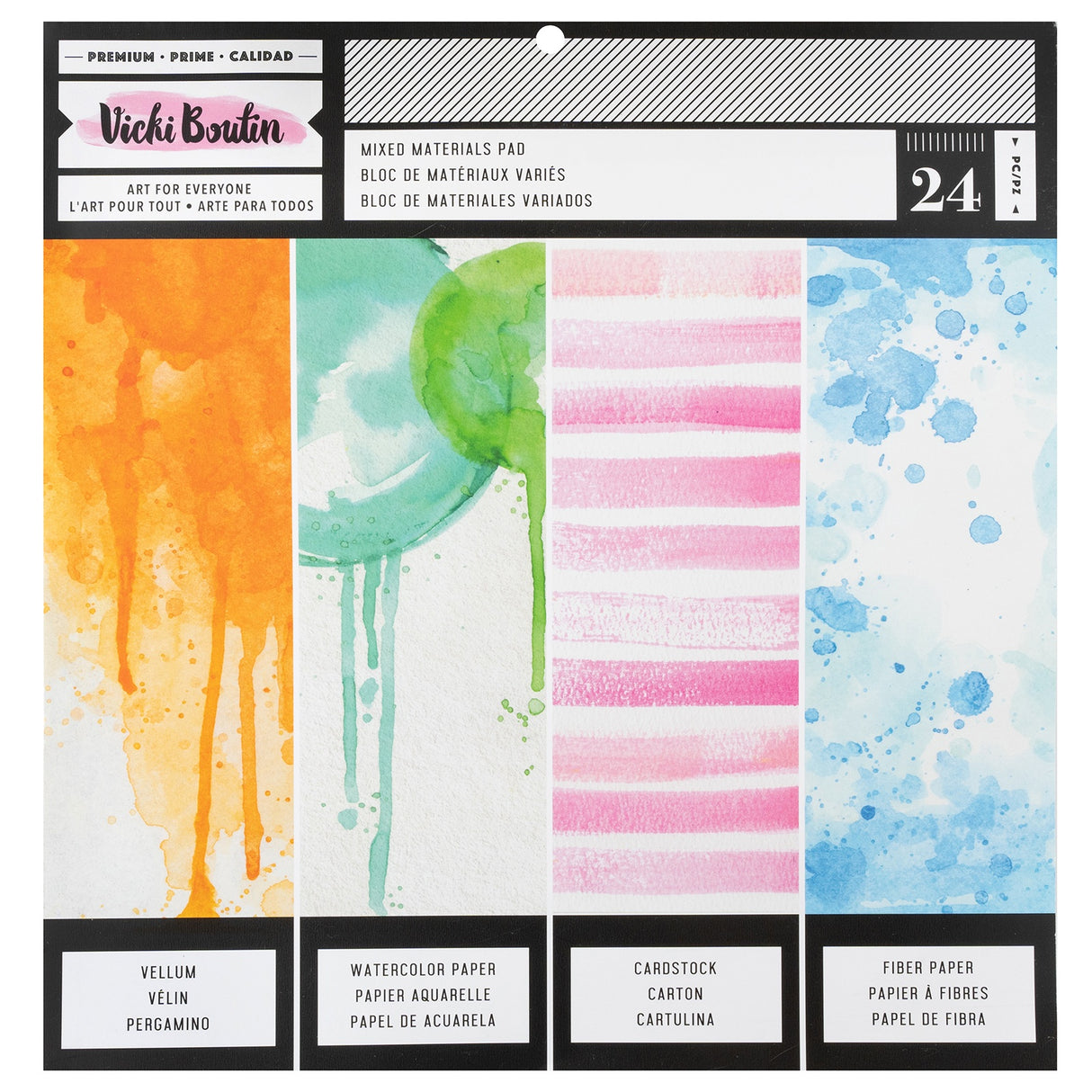Vicki Boutin Mixed Media Paper Pad 12"X12"-24/Pkg