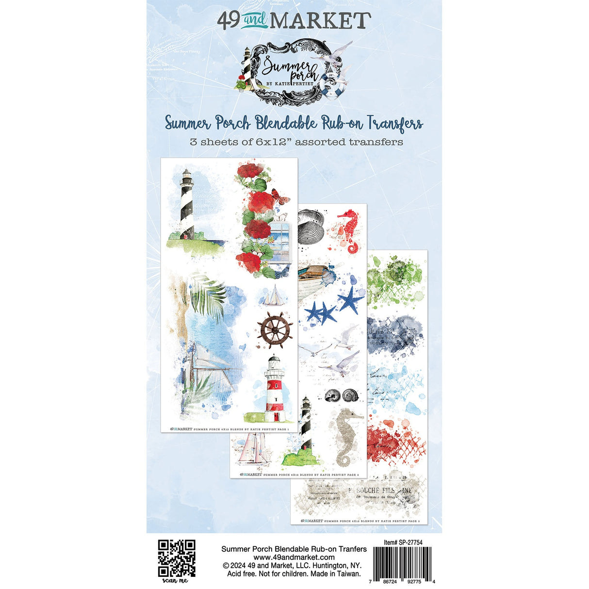 Summer Porch Rub-on Transfer Set-Blendable