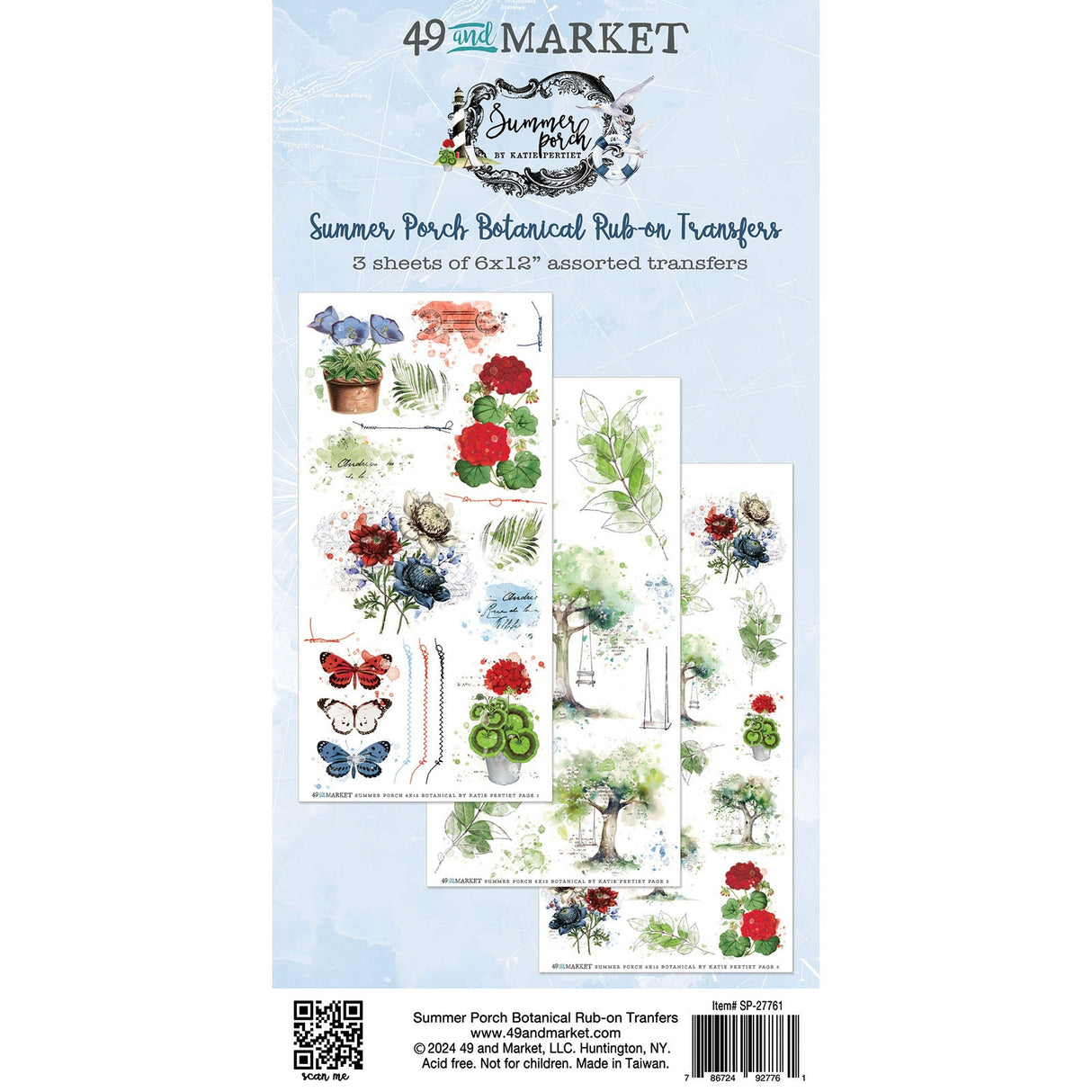 Summer Porch Rub-on Transfer Set-Botanical