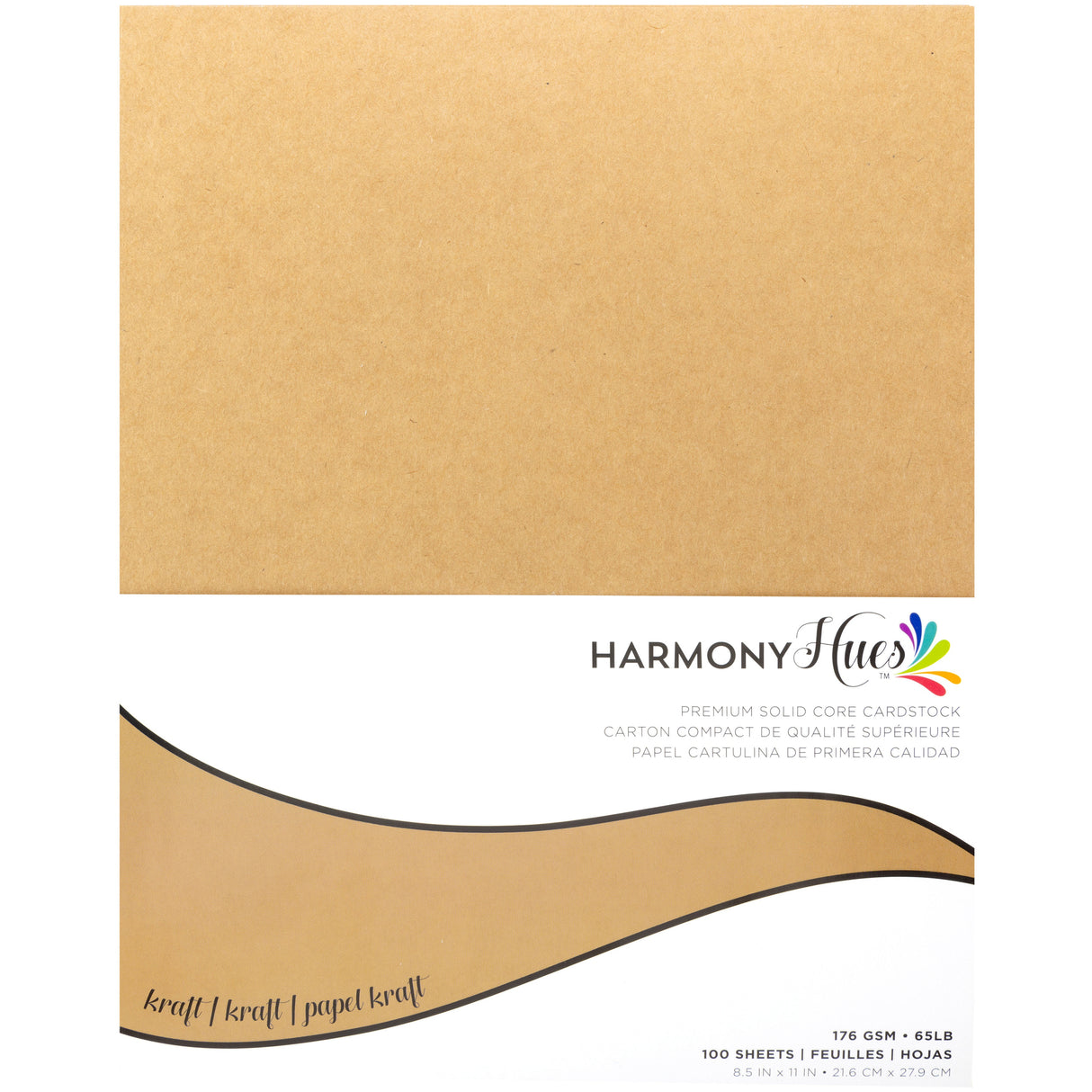 Harmony Hues 65# Cardstock 8.5"X11" 100/Pkg-Kraft