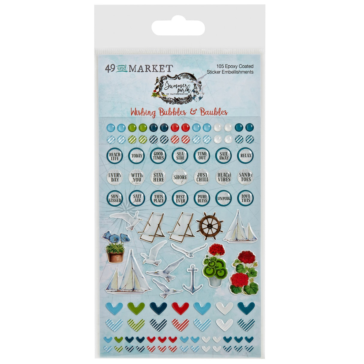 49 And Market Epoxy Stickers-Wishing Bubble, Summer Porch