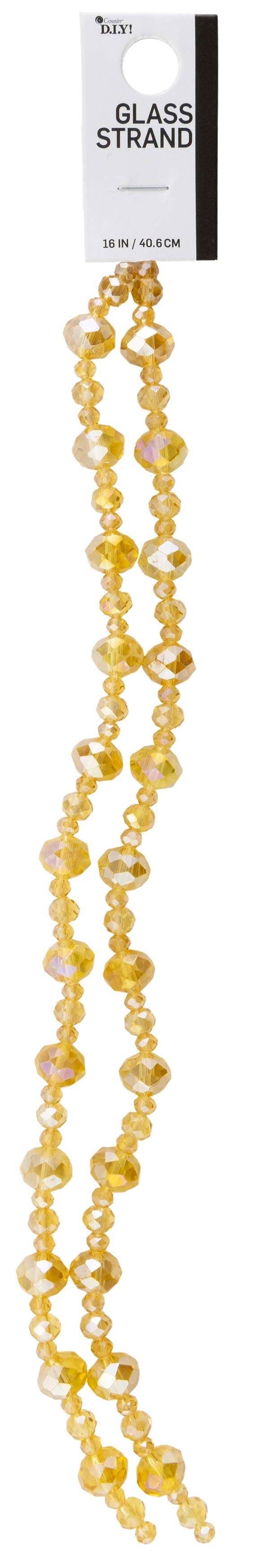 CousinDIY Glass Strand AB Faceted Rondell-Champagne