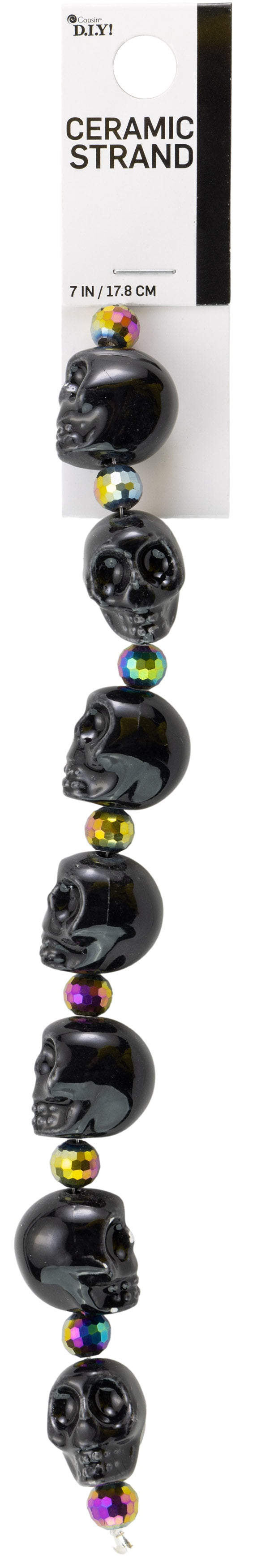 CousinDIY Ceramic Strand 7in/17.8cm-Black/Purple Skull