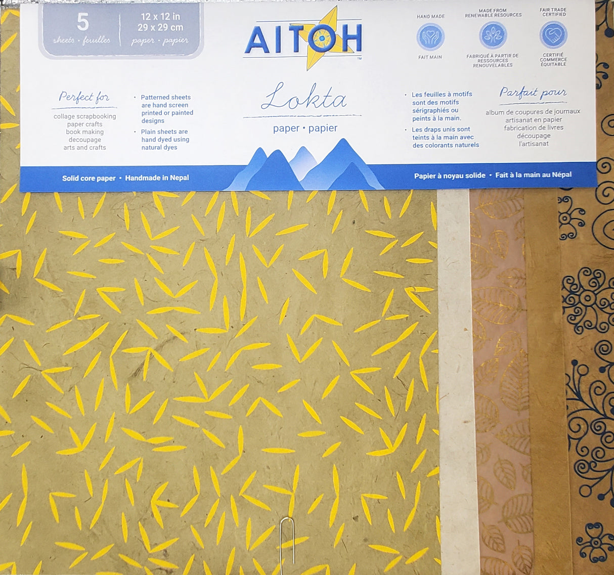 Aitoh Lotka Paper Pack 8.5"X11" 5/Pkg-Natural
