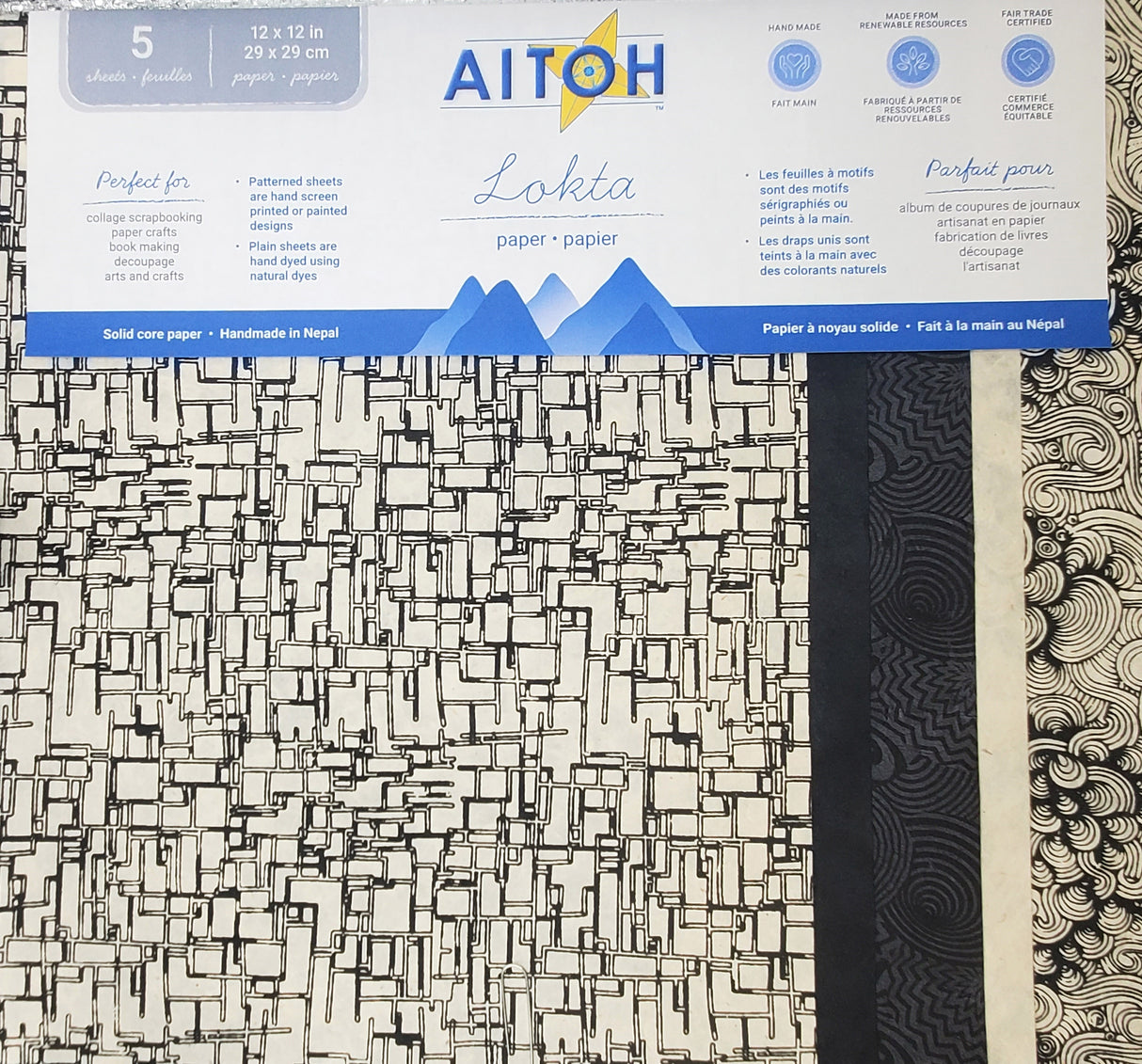 Aitoh Lotka Paper Pack 8.5"X11" 5/Pkg-Black & White