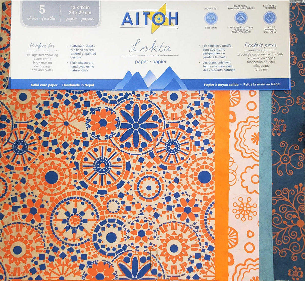 Aitoh Lotka Paper Pack 8.5"X11" 5/Pkg-Oranges
