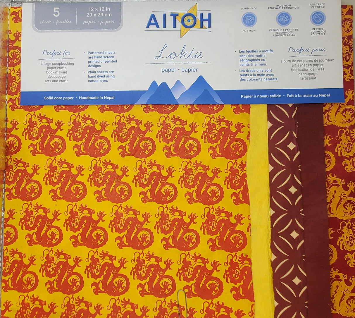 Aitoh Lotka Paper Pack 8.5"X11" 5/Pkg-Dragons