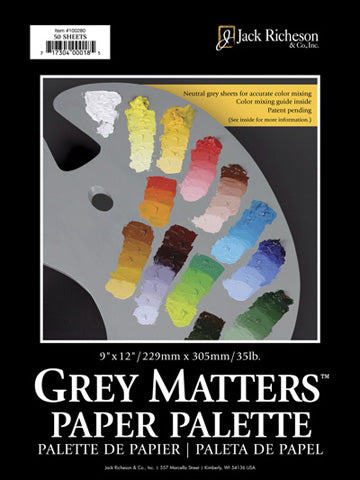 Grey Matters Paper Palette Pad 50 sheets 12 X 16
