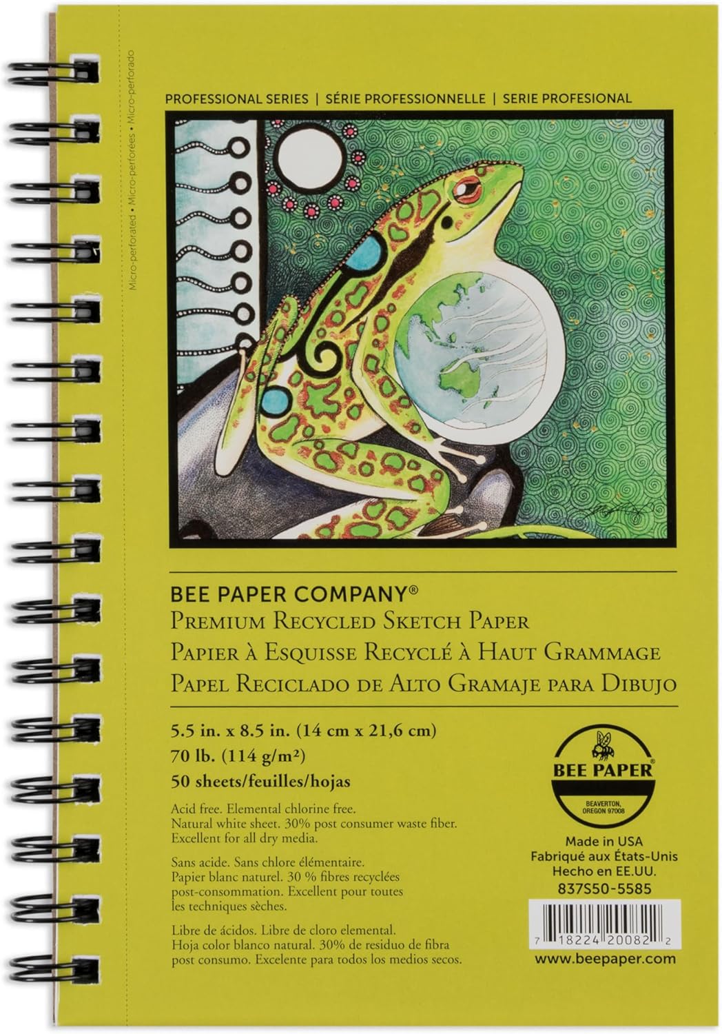 Bee Paper Recycled Sketch Pad, 5-1/2-Inch by 8-1/2-Inch