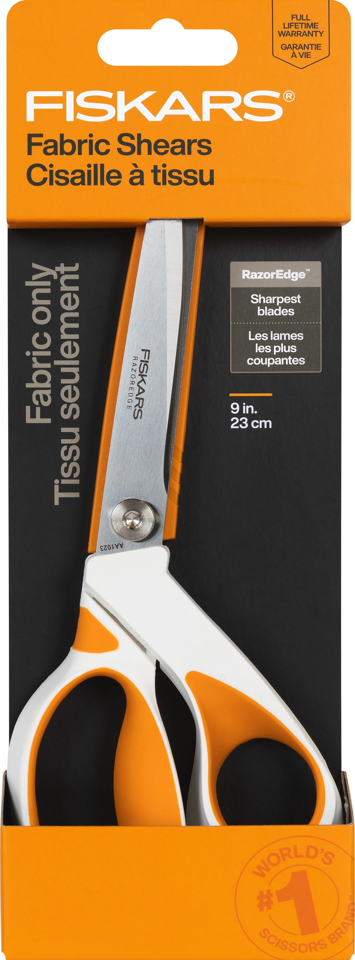 Fiskars RazorEdge Softgrip Fabric Scissors 9"-Orange