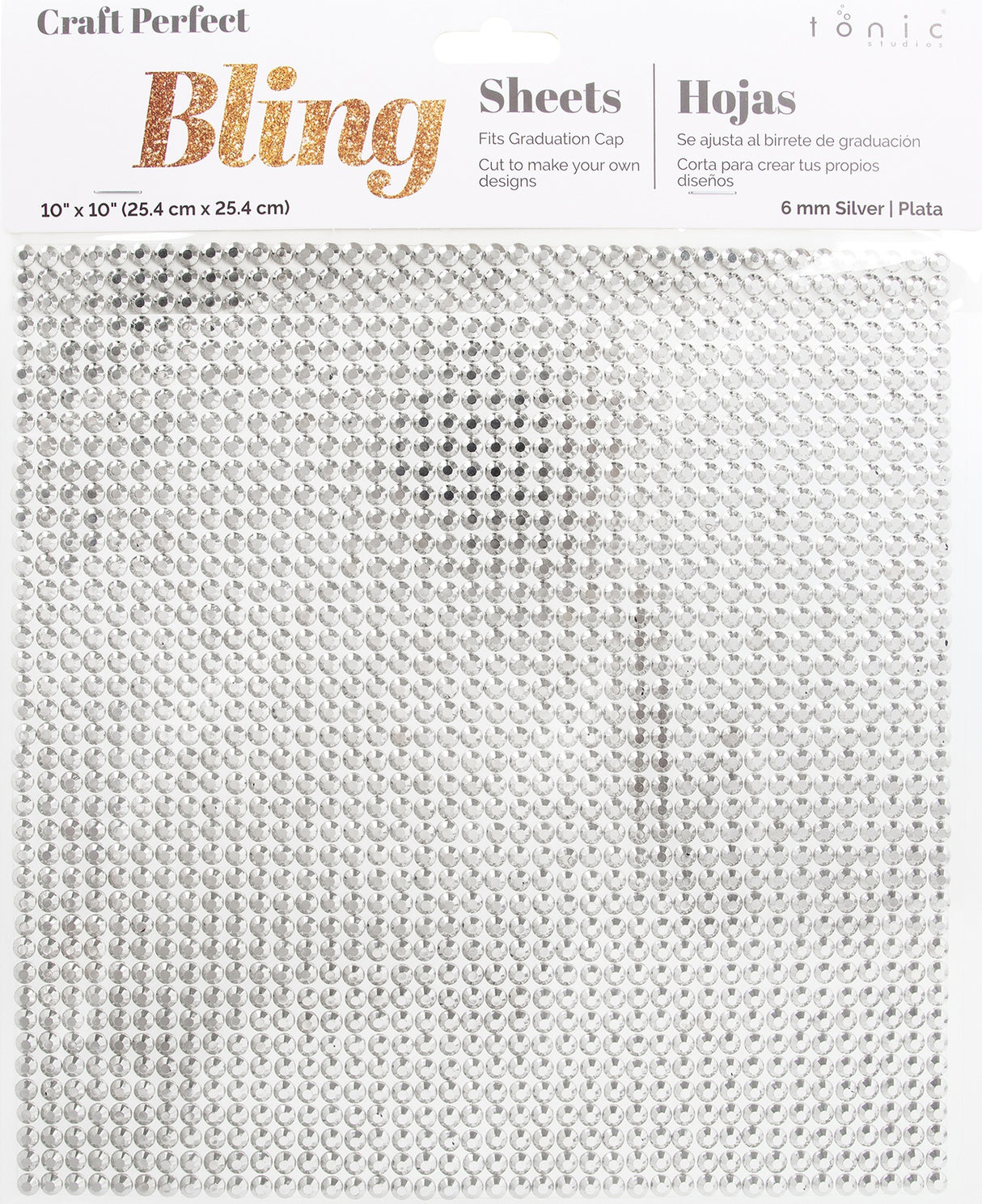 Craft Perfect Gem 10"X10" Gem Sheet 6MM-Silver