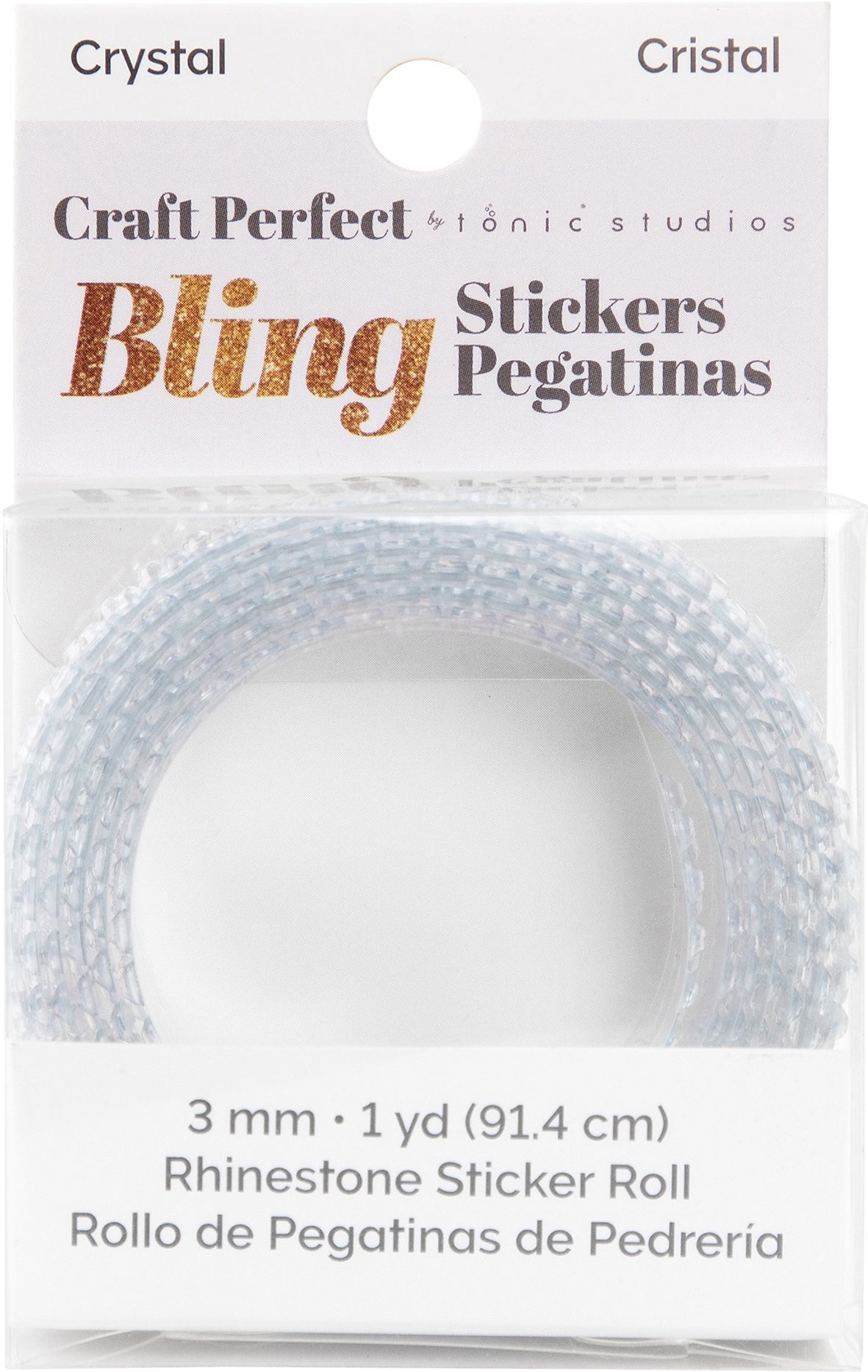 Craft Perfect Rhinestone Sticker Roll 1YD -Clear