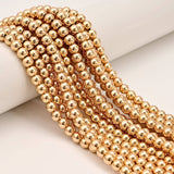 Titanium 14K Gold Plated Hematite Smooth Round Beads 3mm 15.5'' Strd