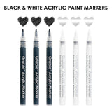 Black & White Extra Fine Tip Acrylic Paint Marker Set Of 6