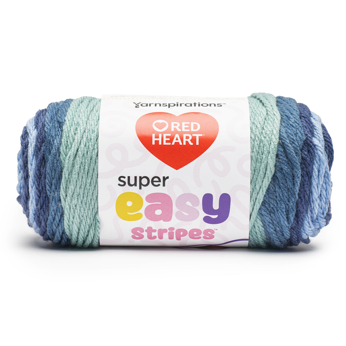 Red Heart Super Easy Stripes Yarn-Seaside Breeze