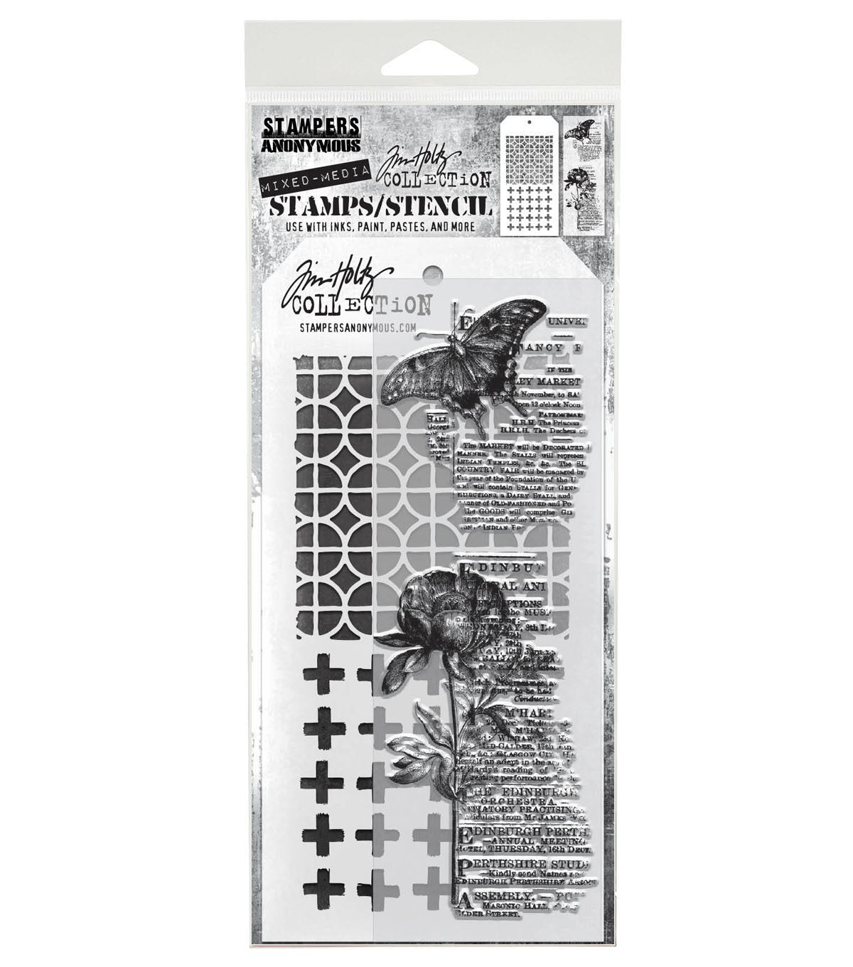 Tim Holtz Mixed-Media Stamps & Stencil-Set #60